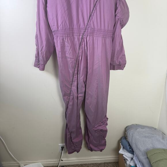 Skea Ski Suit One Piece Snowsuit Snow Bib Iridescent Vtg 80s 90s Retro Womens 12 - Picture 6 of 12